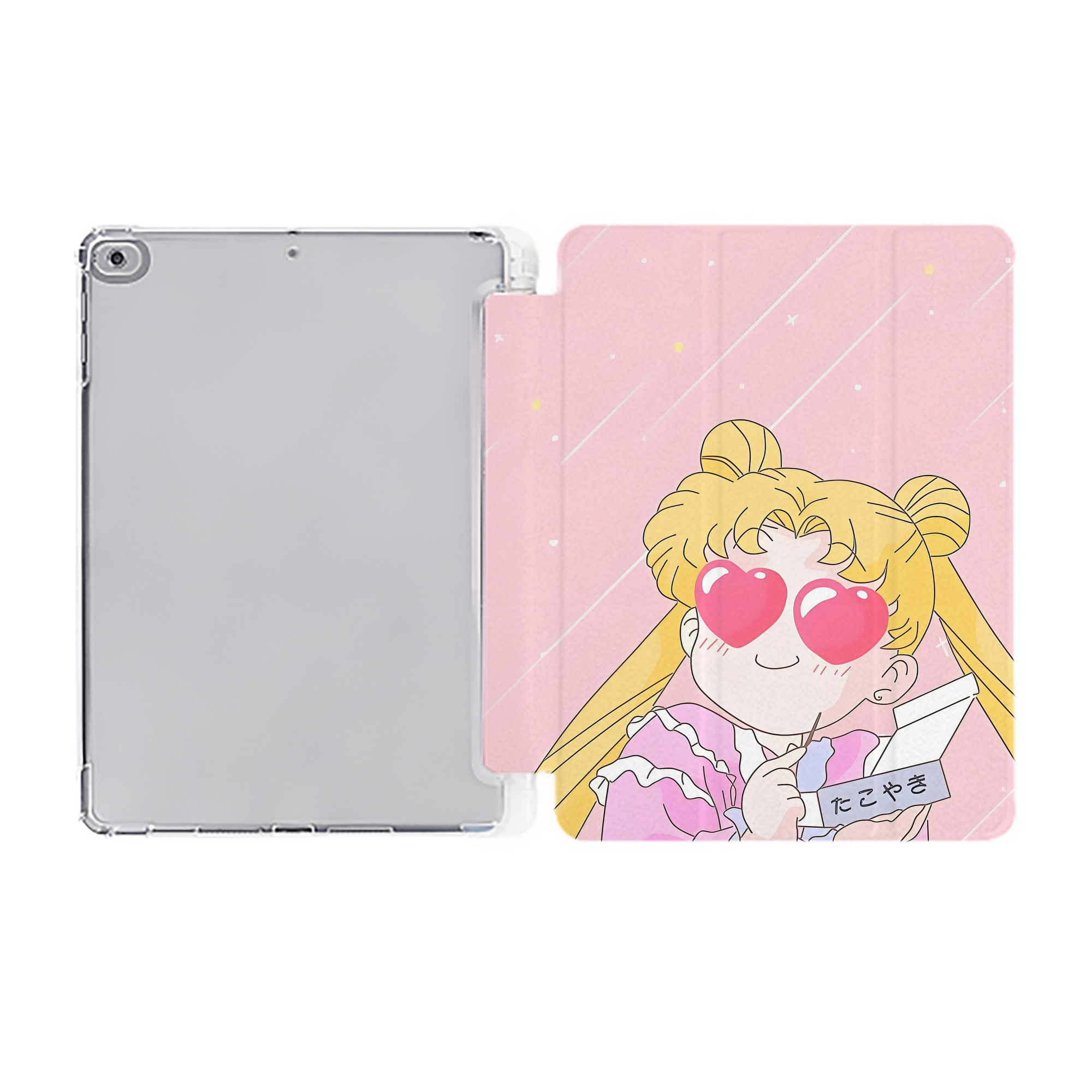 （画像用） 美少女戦士セーラームーン Sailor Moon IPad ケース ペン収納付き 三つ折りスタンド PUレザー×シリコン 対応機種9.5/10.5/10.9インチ